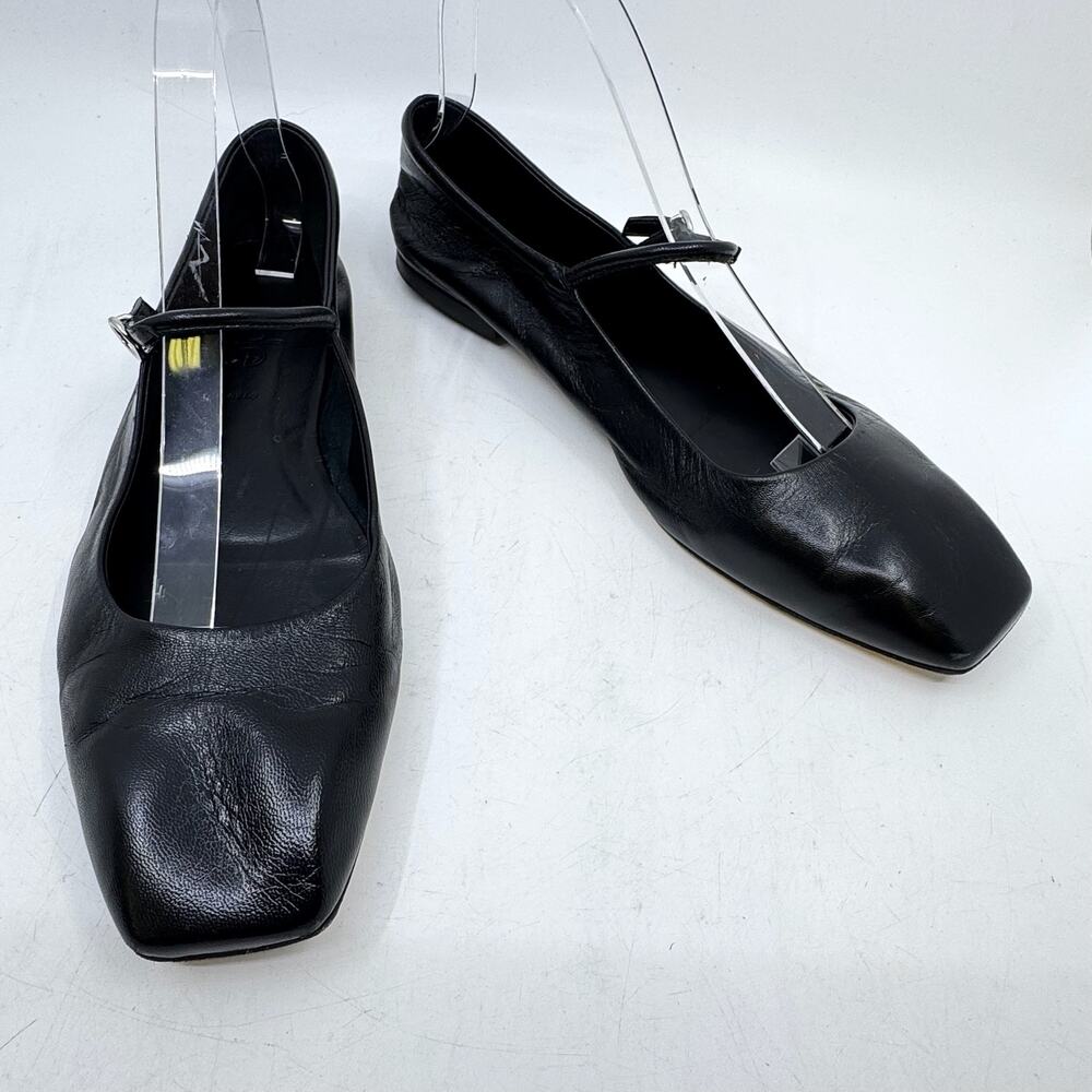 AEYDE Uma Black Leather Mary Jane Flats